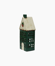 Load image into Gallery viewer, French Country Collections Christmas Tea Light House Green with Wreath Large