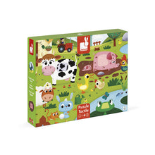 Load image into Gallery viewer, Janod Tactile Farm Animals Puzzle
