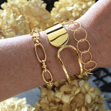 Load image into Gallery viewer, Fabuleux Vous Steel Me Yellow Gold Polar Cuff Bracelet