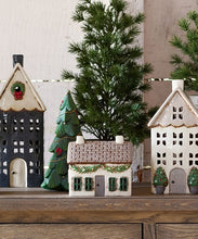 Load image into Gallery viewer, French Country Collections Christmas Tea Light Cottage with Swag