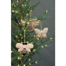 Load image into Gallery viewer, Maytime Majestic Beaded Hanging Bee- White/Gold/Black