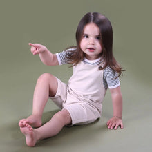 Load image into Gallery viewer, Little Bee By Dimples Sand Cotton Pocket Overalls