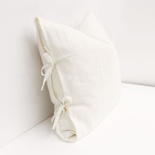 Load image into Gallery viewer, Hawthorne Tully Tie Cushion- Off White