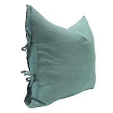 Load image into Gallery viewer, Hawthorne Tully Tie Cushion- Sea Mist