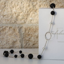 Load image into Gallery viewer, Fabuleux Vous La Pierre Matt Black Onyx Short Necklace 50cm