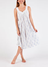 Load image into Gallery viewer, Arabella V Neck White with Blue Print Nightie