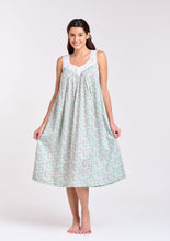 Load image into Gallery viewer, Arabella Laced Mint Floral V-Neck Nightie