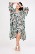 Load image into Gallery viewer, Arabella Blue Floral Dressing Gown