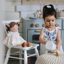 Load image into Gallery viewer, Bonikka Linen Collection Cecilia- Dark Brown Hair with Cream Linen Dress