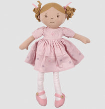 Load image into Gallery viewer, Bonikka Linen Collection Amelia- Light Brown Hair Doll with Pink Linen Dress