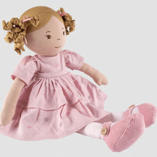 Load image into Gallery viewer, Bonikka Linen Collection Amelia- Light Brown Hair Doll with Pink Linen Dress
