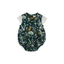 Load image into Gallery viewer, Burrow and Be Green Spring Melody Lace Sleeve Milly Romper