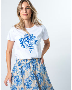 Stella & Gemma White Bowtiful Blue T-Shirt