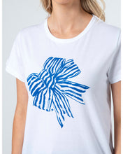 Load image into Gallery viewer, Stella &amp; Gemma White Bowtiful Blue T-Shirt
