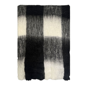 Linens & More Bliss Wool Mohair Blend Check Black/White