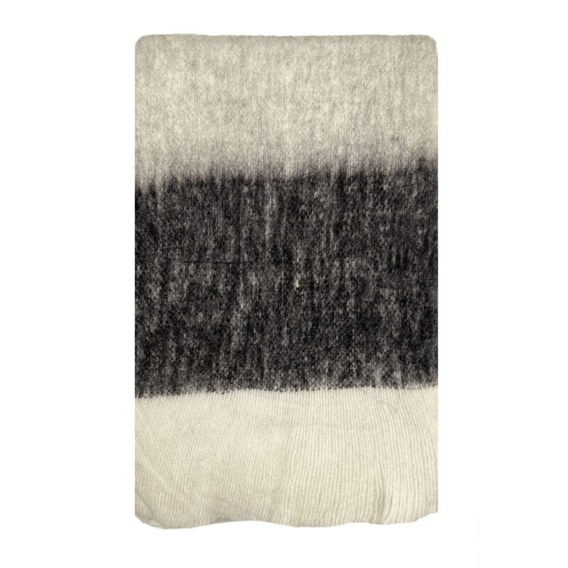 Linens & More Bliss Wool Mohair Blend Stone- Black/Grey/Cream