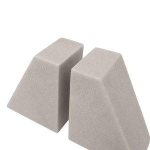 Hawthorne Marble Bookends Pair- White