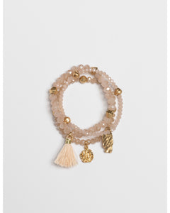 Stella & Gemma set of 3 Rose Quartz Bead Bracelet