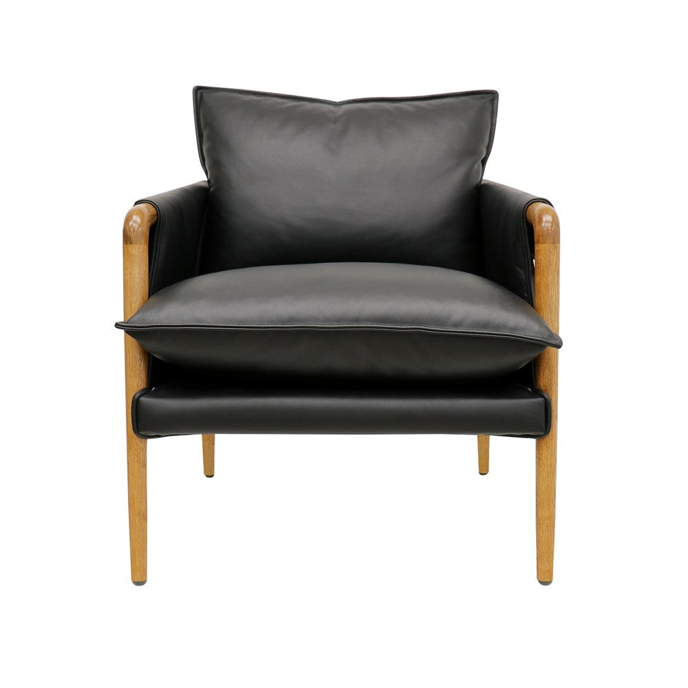 Hawthorne Saddle Armchair- Black Leather