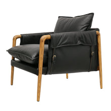 Load image into Gallery viewer, Hawthorne Saddle Armchair- Black Leather
