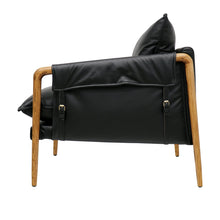 Load image into Gallery viewer, Hawthorne Saddle Armchair- Black Leather
