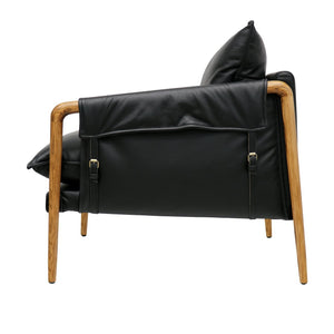 Hawthorne Saddle Armchair- Black Leather