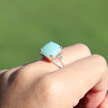 Load image into Gallery viewer, Fabuleux Vous La Stele Square Dome Amazonite Ring size 8
