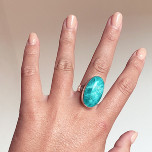 Fabuleux Vous La Stele Amazonite Sterling Silver Oval Ring