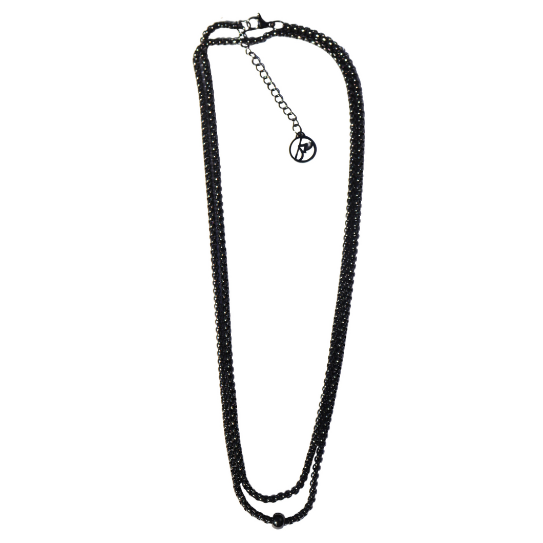 Fabuleux Vous Steel Me Stainless Steel Black Box Chain 85cm