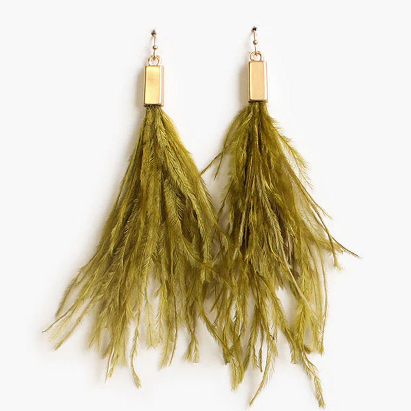 Four Corners The Feathers Earrings in Chartreuse