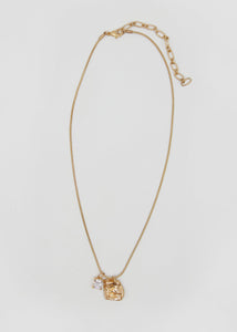 Stella & Gemma Gold Nugget + Crystal Necklace