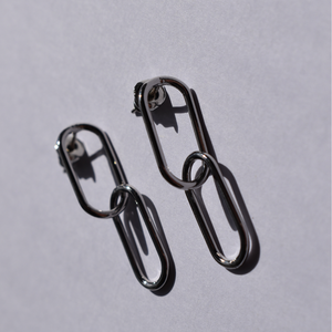 Fabuleux Vous Steel Me Paperclip Silver Earings