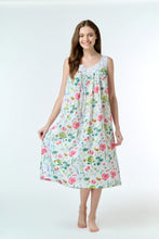 Load image into Gallery viewer, Arabella White with Floral Print Laced V Neck Nightie

