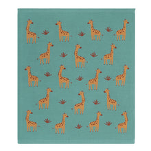 Load image into Gallery viewer, Living Textiles Whimsical Baby Blanket- Giraffe/Sage
