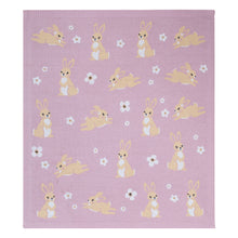 Load image into Gallery viewer, Living Textiles Whimsical Baby Blanket- Bunny/Lilac
