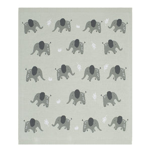 Living Textiles Whimsical Baby Blanket- Elephant/Grey