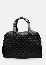 Load image into Gallery viewer, Stella &amp; Gemma Black Quilted Overnight Bag
