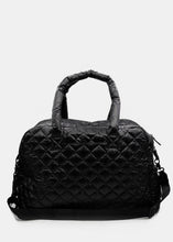 Load image into Gallery viewer, Stella &amp; Gemma Black Quilted Overnight Bag
