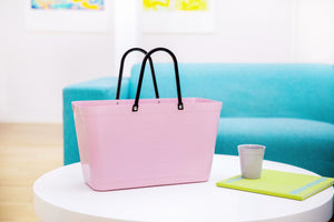 Hinza Large Dusty Pink Bag- Green Plastic