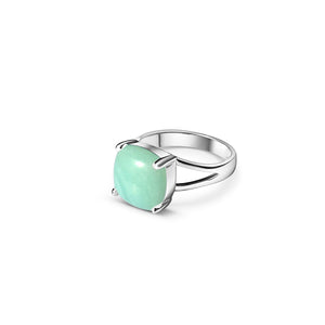 Fabuleux Vous La Stele Square Dome Amazonite Ring size 8