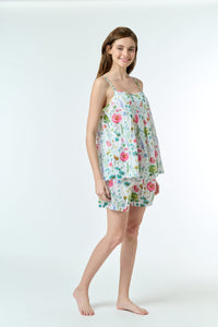 Arabella White with Floral Print Pyjama Set