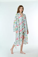Load image into Gallery viewer, Arabella White with Floral Print Dressing Gown/Robe
