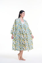 Load image into Gallery viewer, Arabella White with Lemon Print Dressing Gown/Robe
