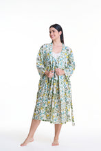 Load image into Gallery viewer, Arabella White with Lemon Print Dressing Gown/Robe
