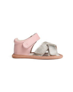 Pretty Brave Criss-Cross Sandal in Blush/Gold