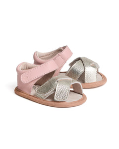 Pretty Brave Criss-Cross Sandal in Blush/Gold