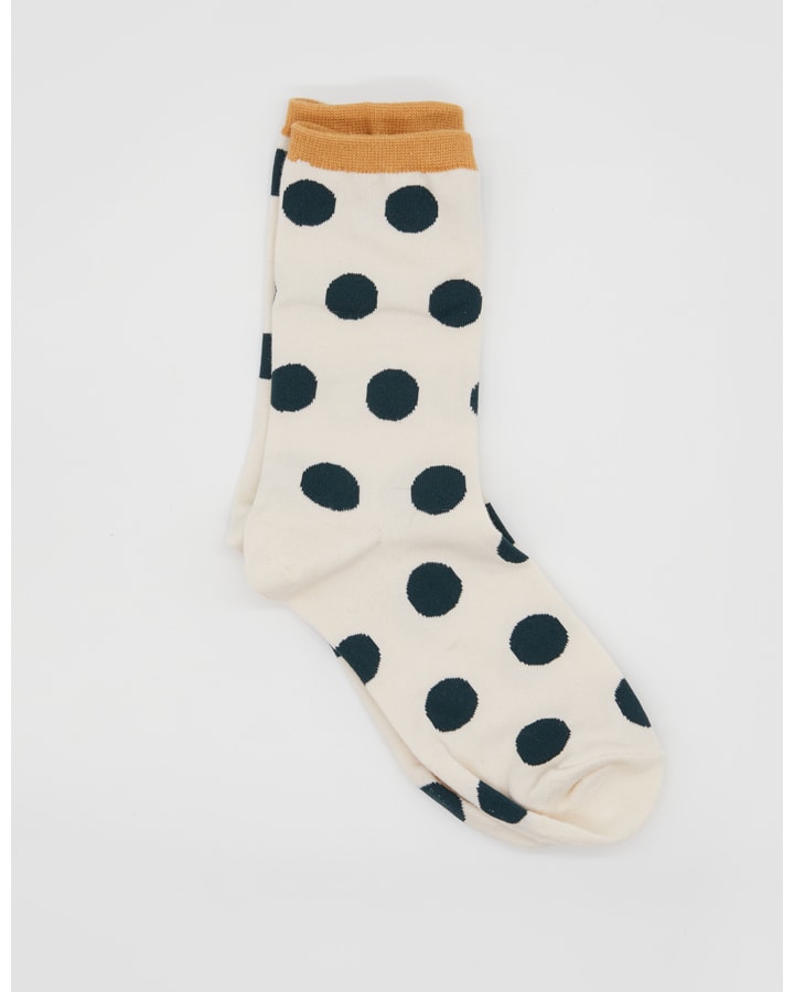 Stella & Gemma White with Green Spots Socks