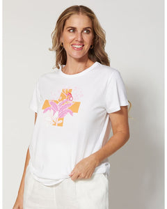 Stella & Gemma White Tulleries Topaz Cross T-Shirt