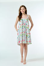 Load image into Gallery viewer, Arabella White with Floral Print Short Nightie
