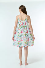 Load image into Gallery viewer, Arabella White with Floral Print Short Nightie
